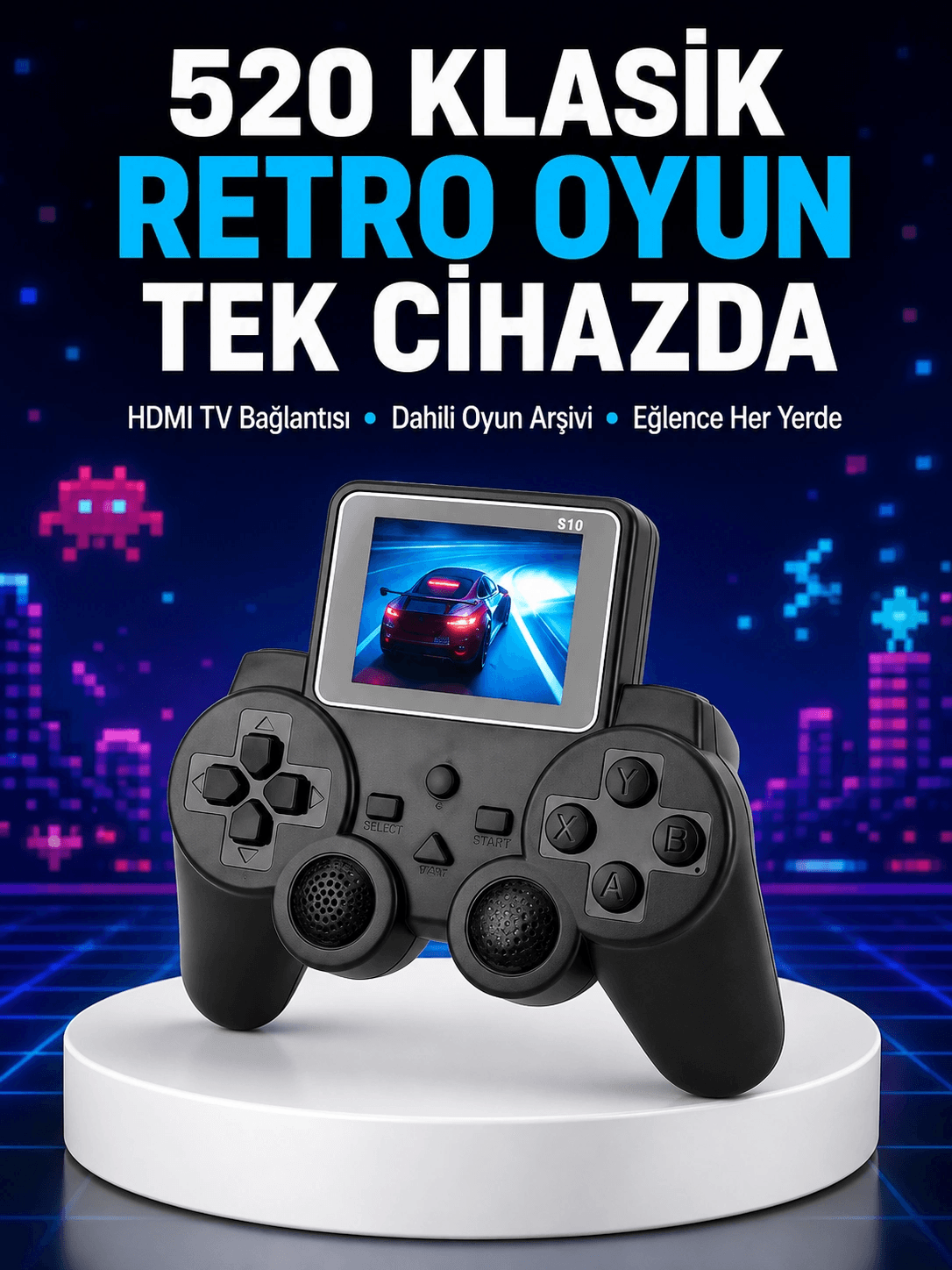 2025 A Kalite S10 Gamepad 520 Oyunlu Tv Bağlantılı Retro Atari Konsolu Yeni Nesil