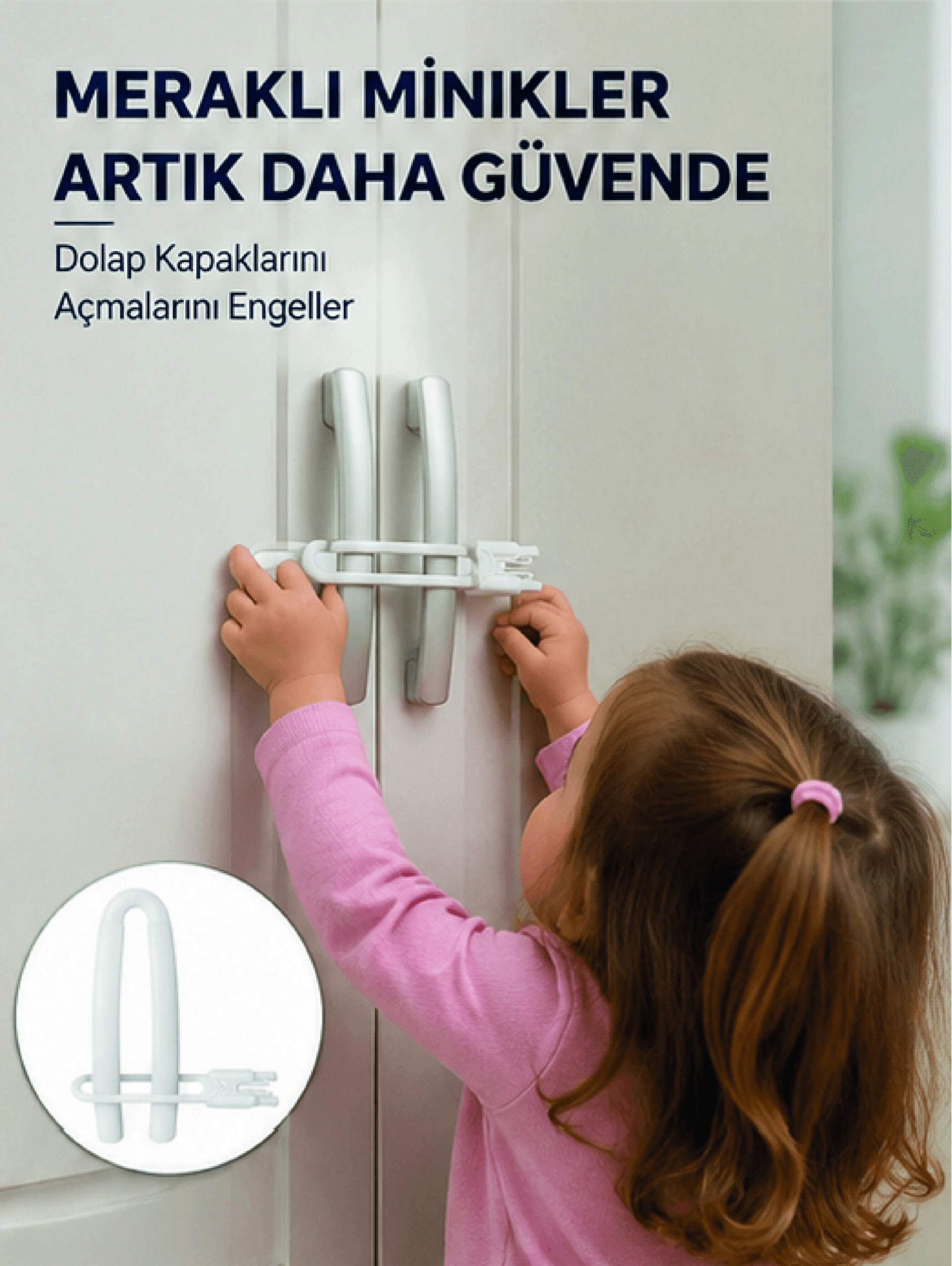 4 Adet Dolap Emniyet Kilidi Çocuk Güvenliği İçin Güçlü Ve Dayanıklı Set Yeni Nesil