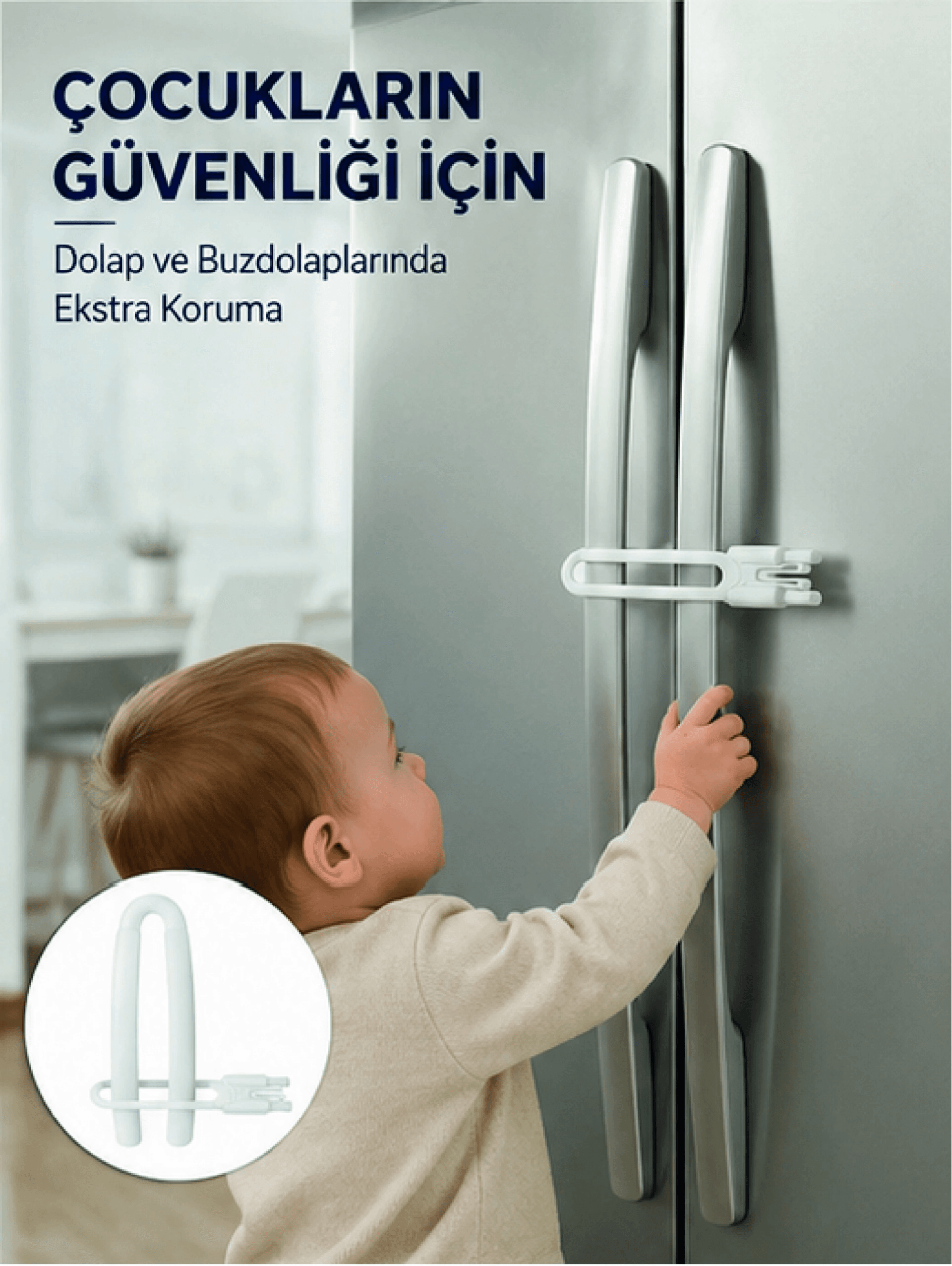 4 Adet Dolap Kapak Kilidi Ev İçi Güvenlik İçin Pratik Koruma Seti Yeni Nesil