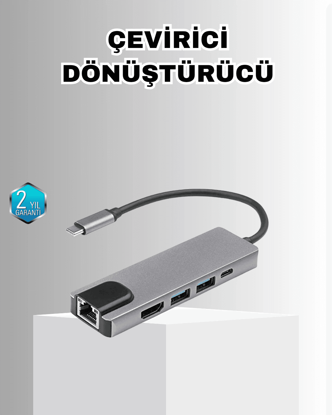 Alüminyum Kasalı Macbook Usb-c Hub – 4k Hdmı, Usb 3.0, Sd/tf Kart Girişi, Pd Şarj Desteği