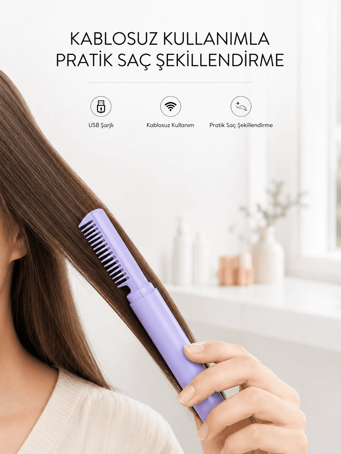 Ayarlanabilir Isı Kontrollü Saç Şekillendirici – İnce Ve Kalın Tellere Uyumlu