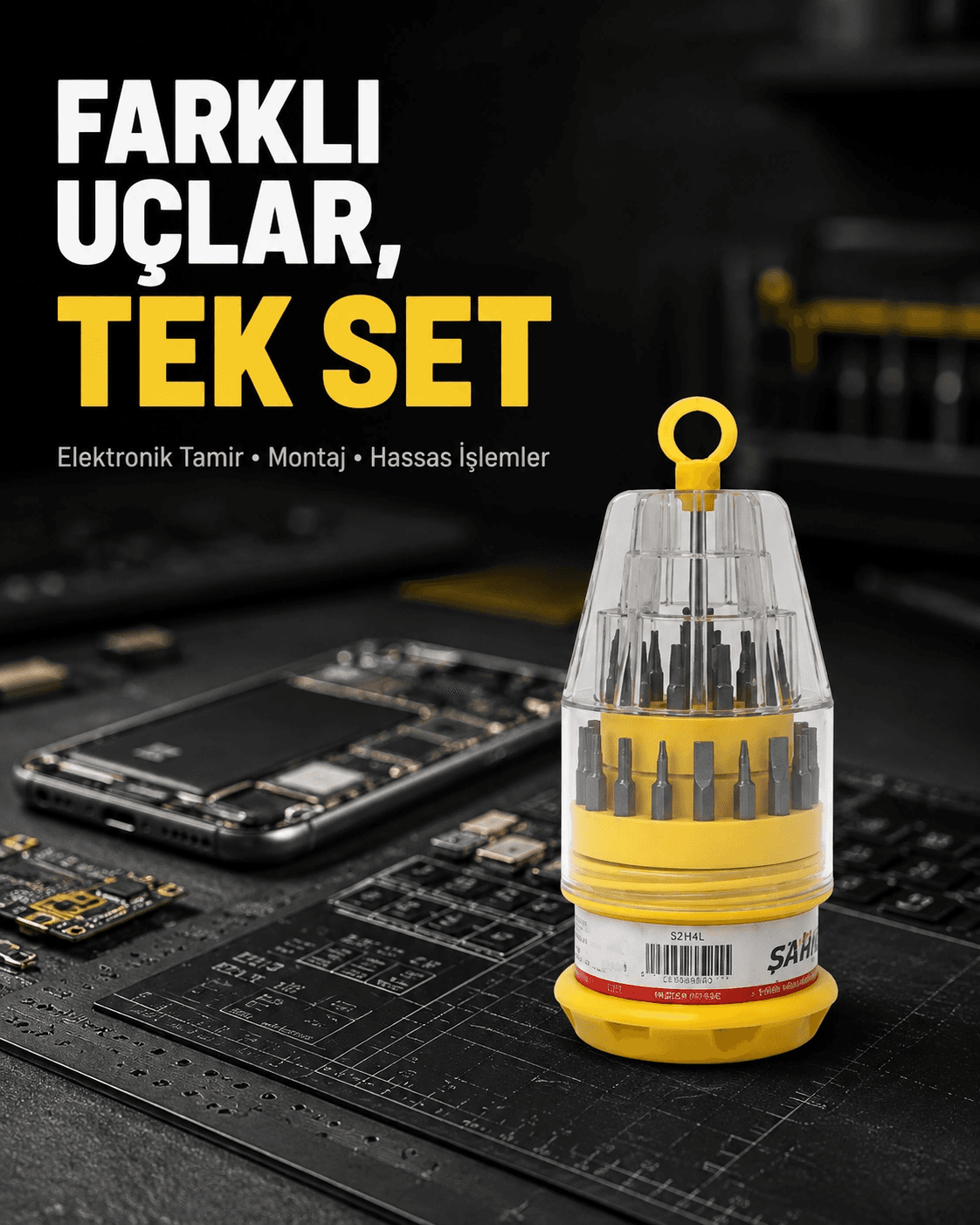 Elektronik Tamir Tornavida Seti Ateşe Dayanıklı Ve Ergonomik