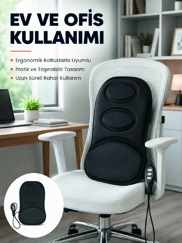 Ev Ve Araç İçin Masaj Minderi Modlu Isıtmalı Titreşimli Koltuk Masaj Pedi