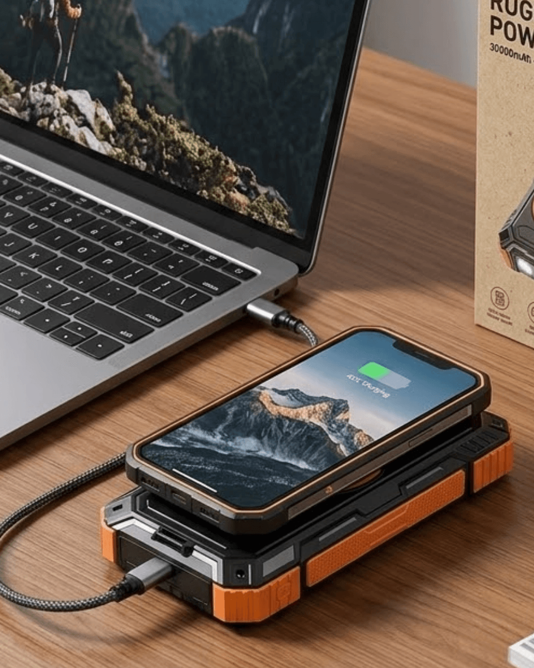 Güneş Enerjili 20000 Mah Powerbank Hızlı Şarj Ve Kablosuz Şarj Destekli Dayanıklı Tasarım