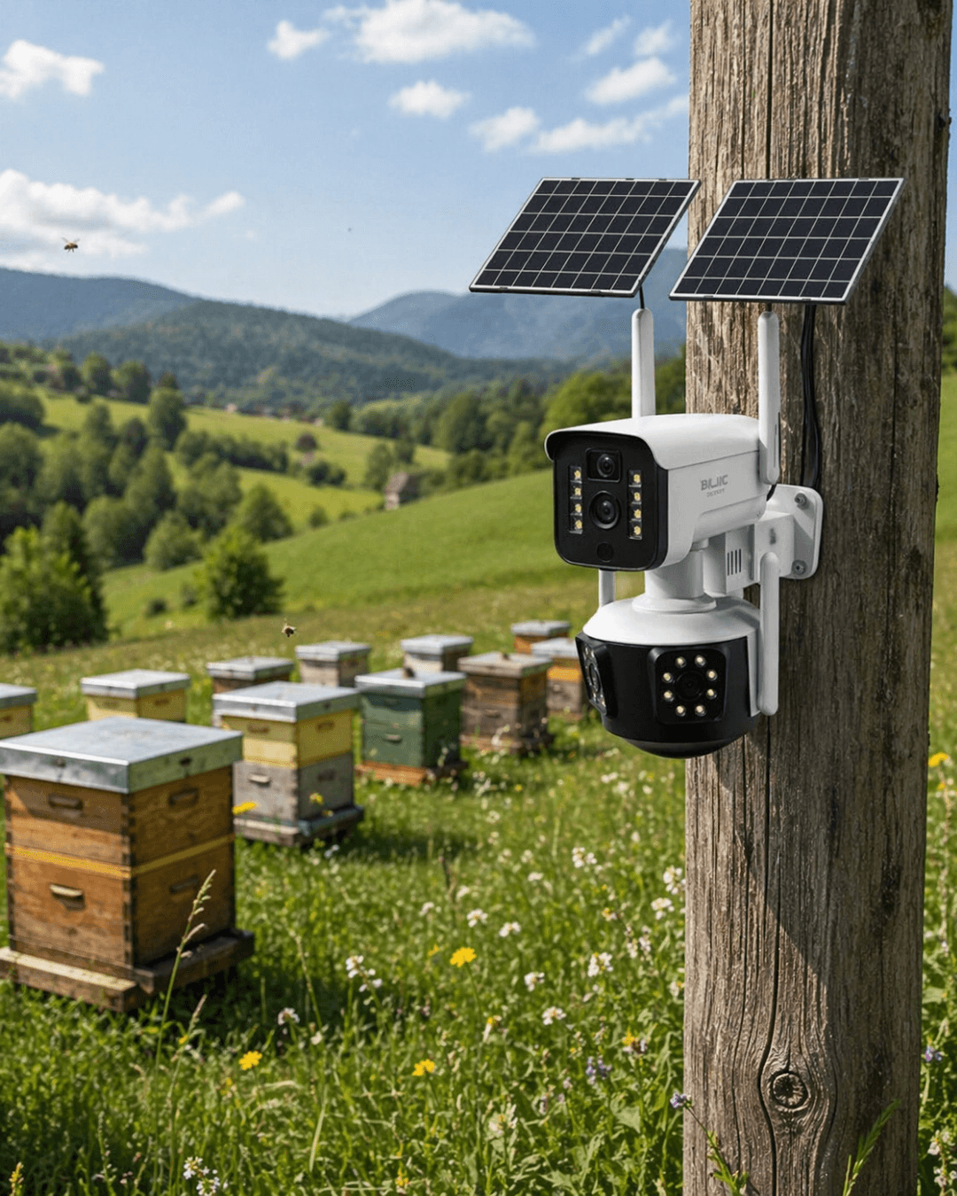 Güneş Enerjili Çiftlik Kamerası 9mp 4g Sım Kartlı Solar Güvenlik Kamerası