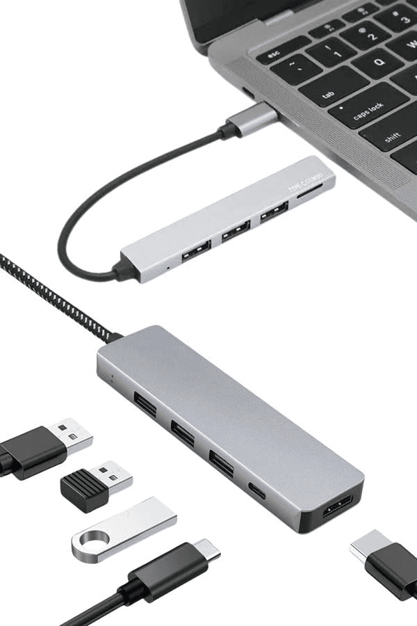 Macbook Pro/air Uyumlu Usb Type-c 8 In 1 Hub Dönüştürücü Çevirici Çoklayıcı Usb Hdmı Micro Sd 8 Girişli