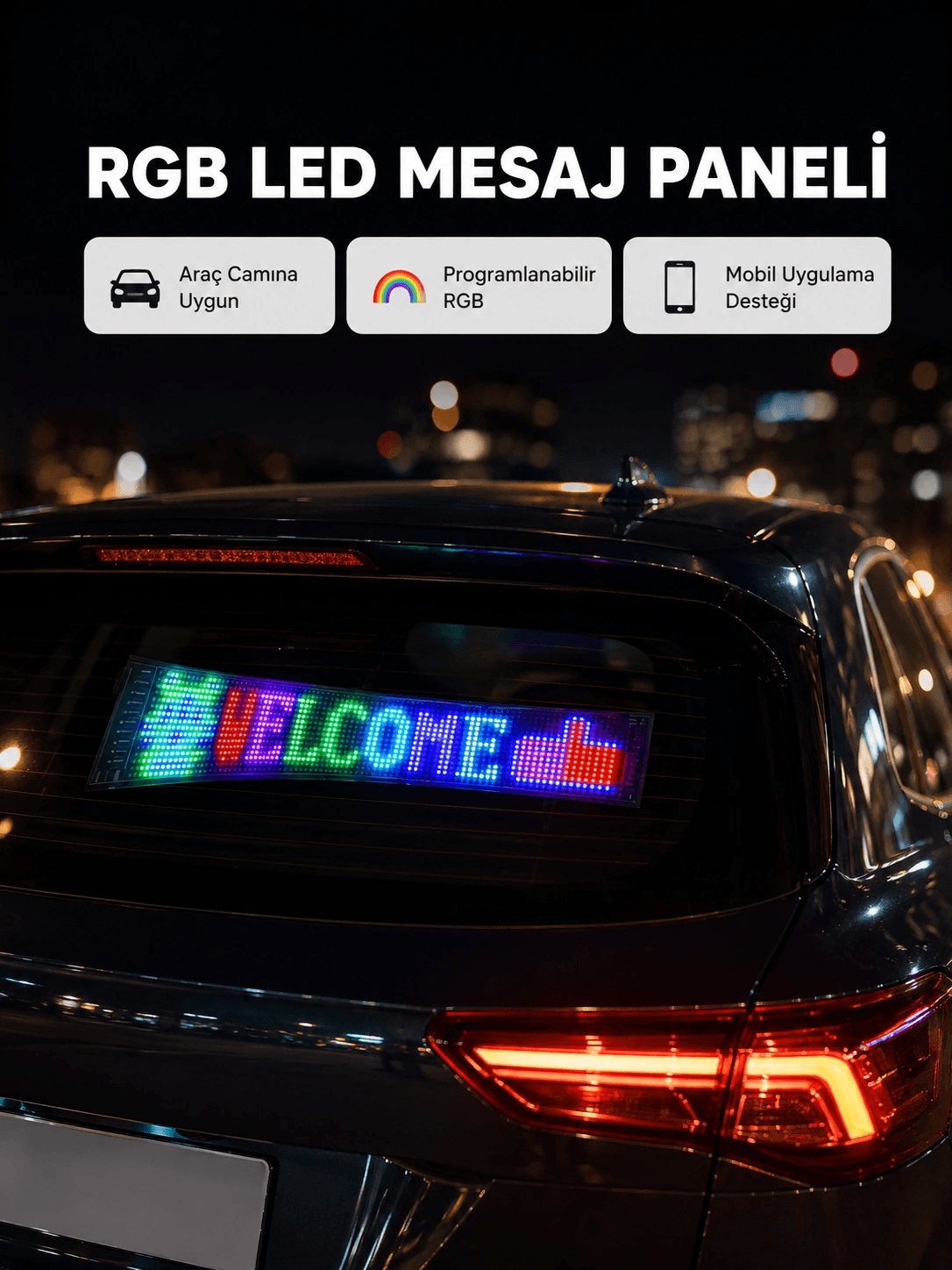 Rgb Led Panel – Mobil Uyumlu, Yazı Ve Gıf Destekli, Usb Bağlantılı Dekoratif Ekran