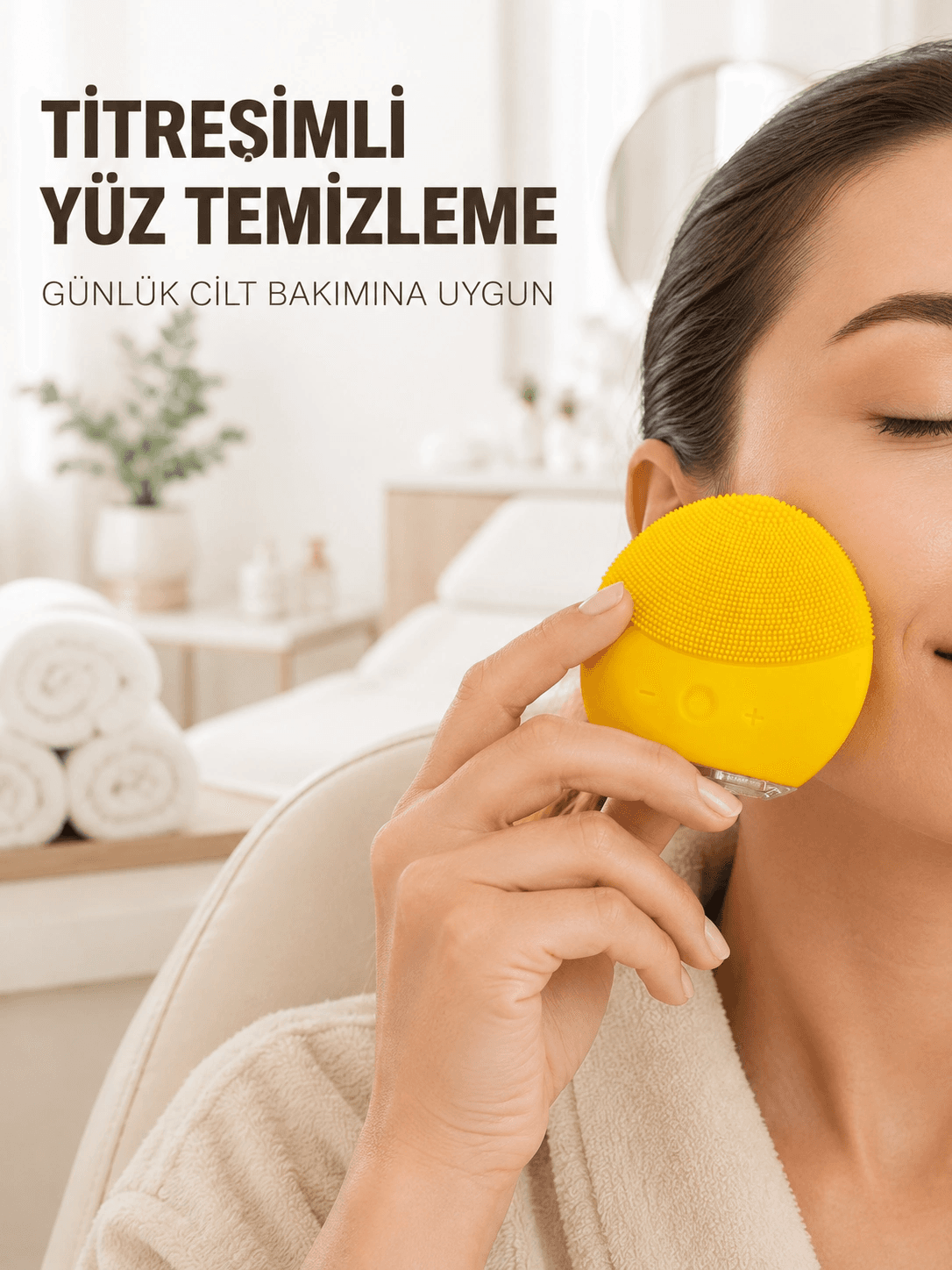 Su Geçirmez Titreşimli Yüz Temizleme Cihazı Yumuşak Silikon Cilt Bakım Fırçası