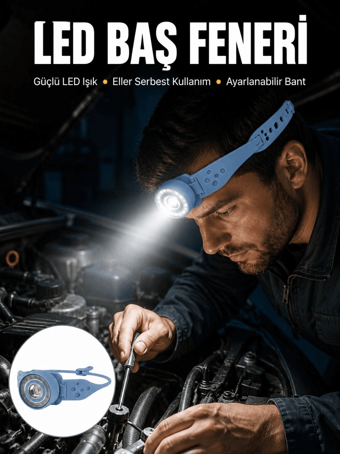 Suya Dayanıklı Led Kafa Lambası Outdoor Kullanım Yeni Nesil