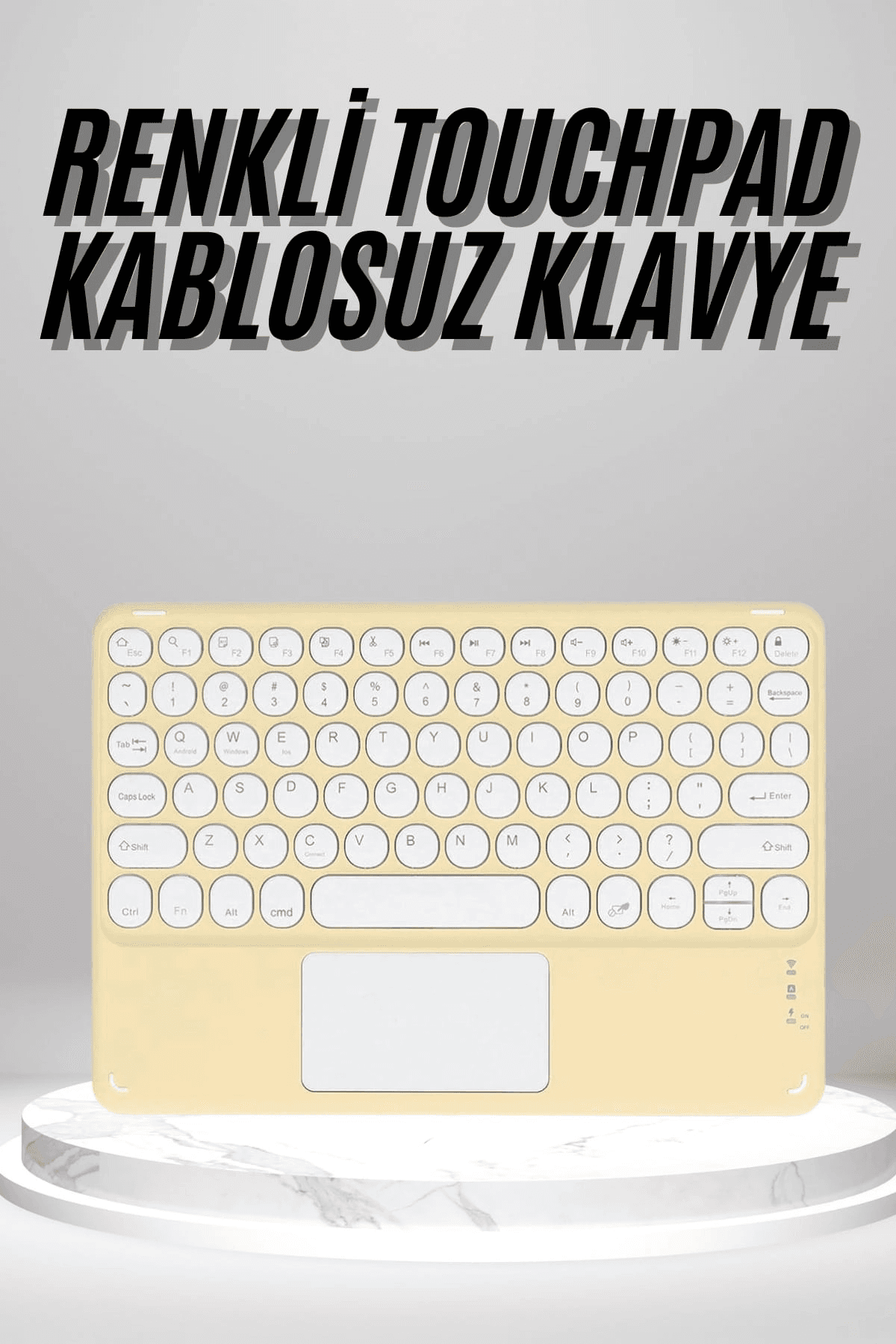 Touchpad Uyumlu Bluetooth Klavye Slim Kablosuz Wifi Q Klavye