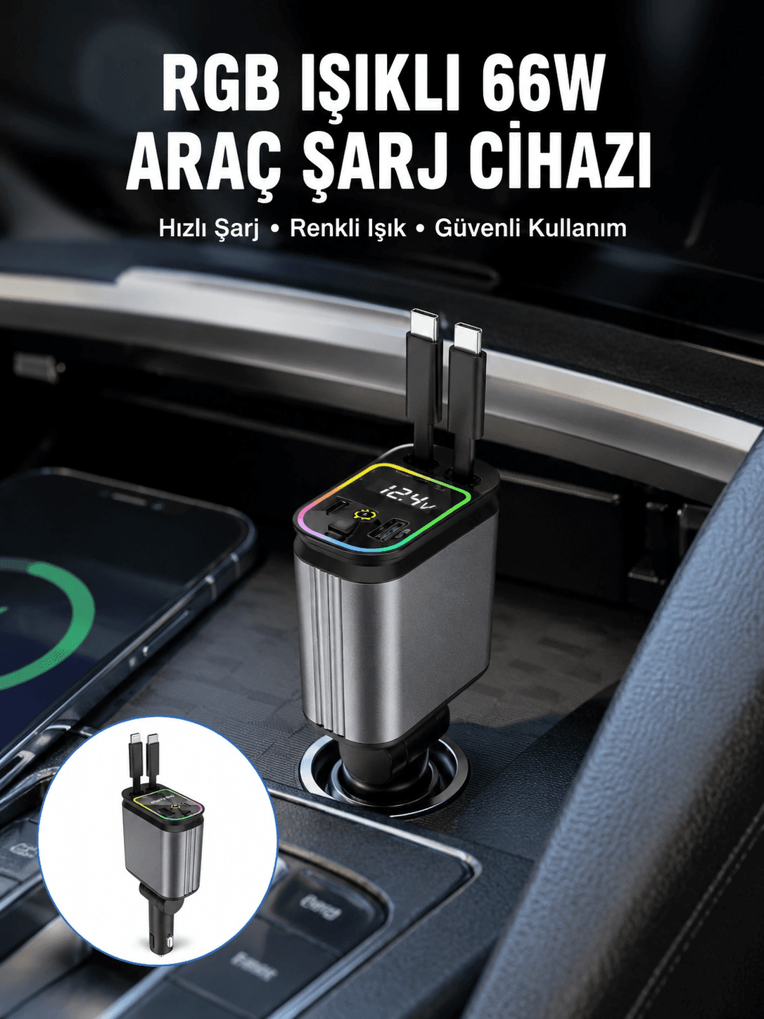 Toyota, Honda, Nissan, Hyundai Araçlar İçin Çoklu Port Araç Şarj Cihazı Yeni Nesil