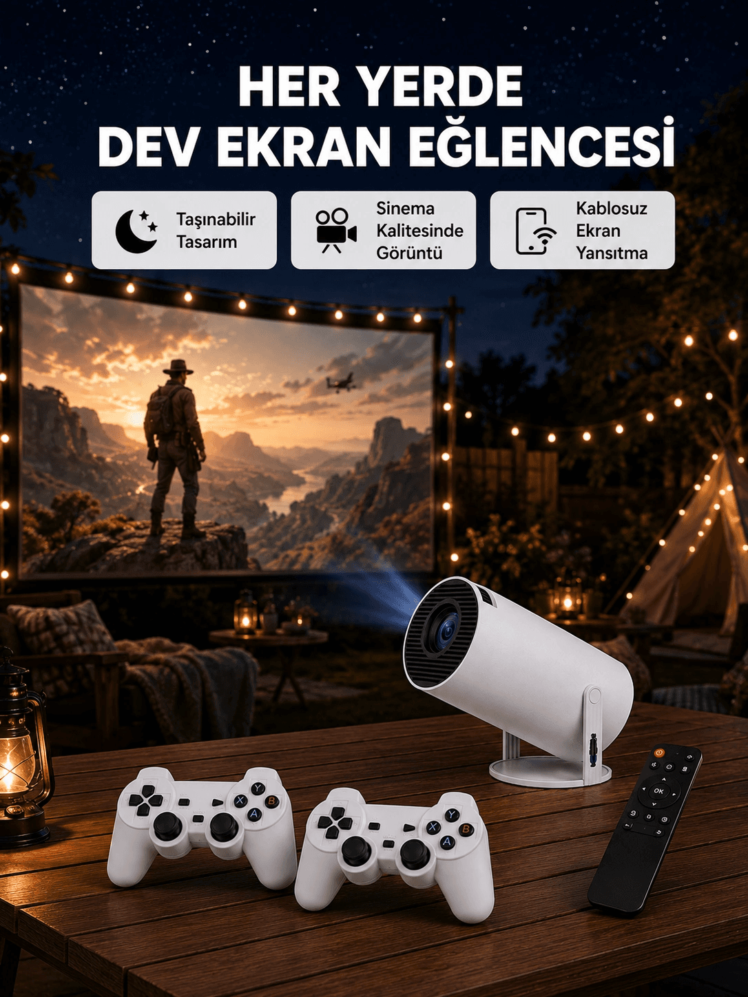Wi-fi 6 Ve Bluetooth 5.0 Destekli 4k Akıllı Projeksiyon Cihazı Yeni Nesil